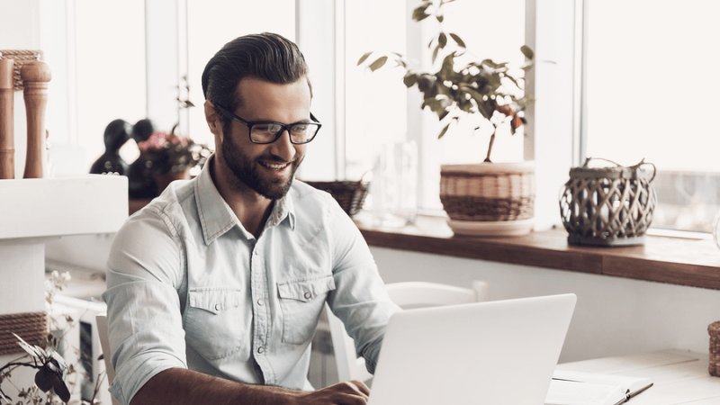 Man working at his laptop.