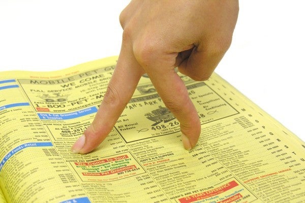 Yellow pages. Yellow pages.