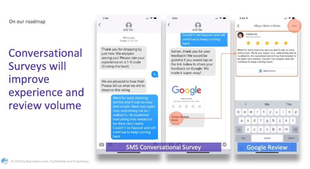 Conversational surveys will improve experience and review volume. Conversational surveys will improve experience and review volume.