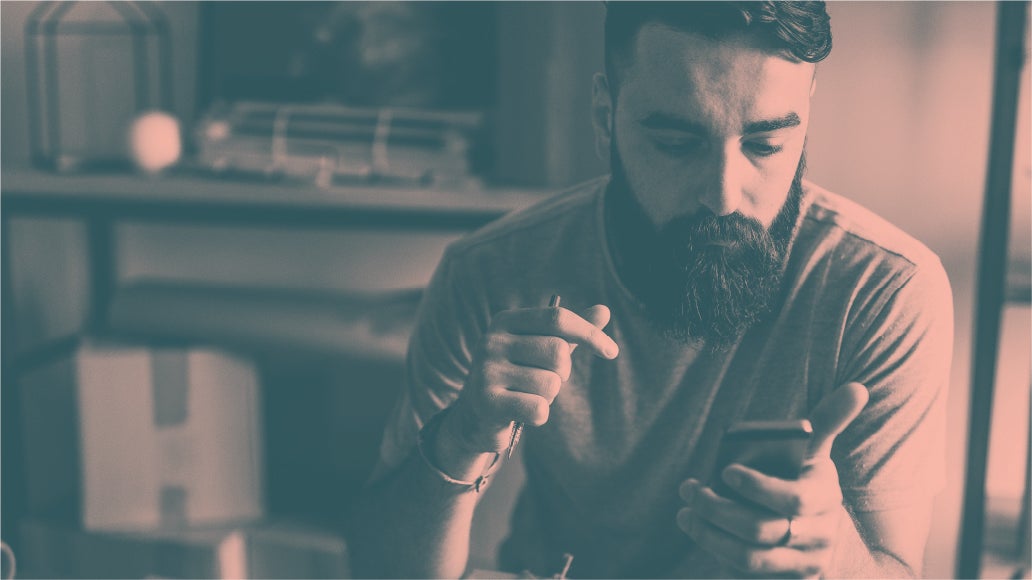 Man on phone_ retail
